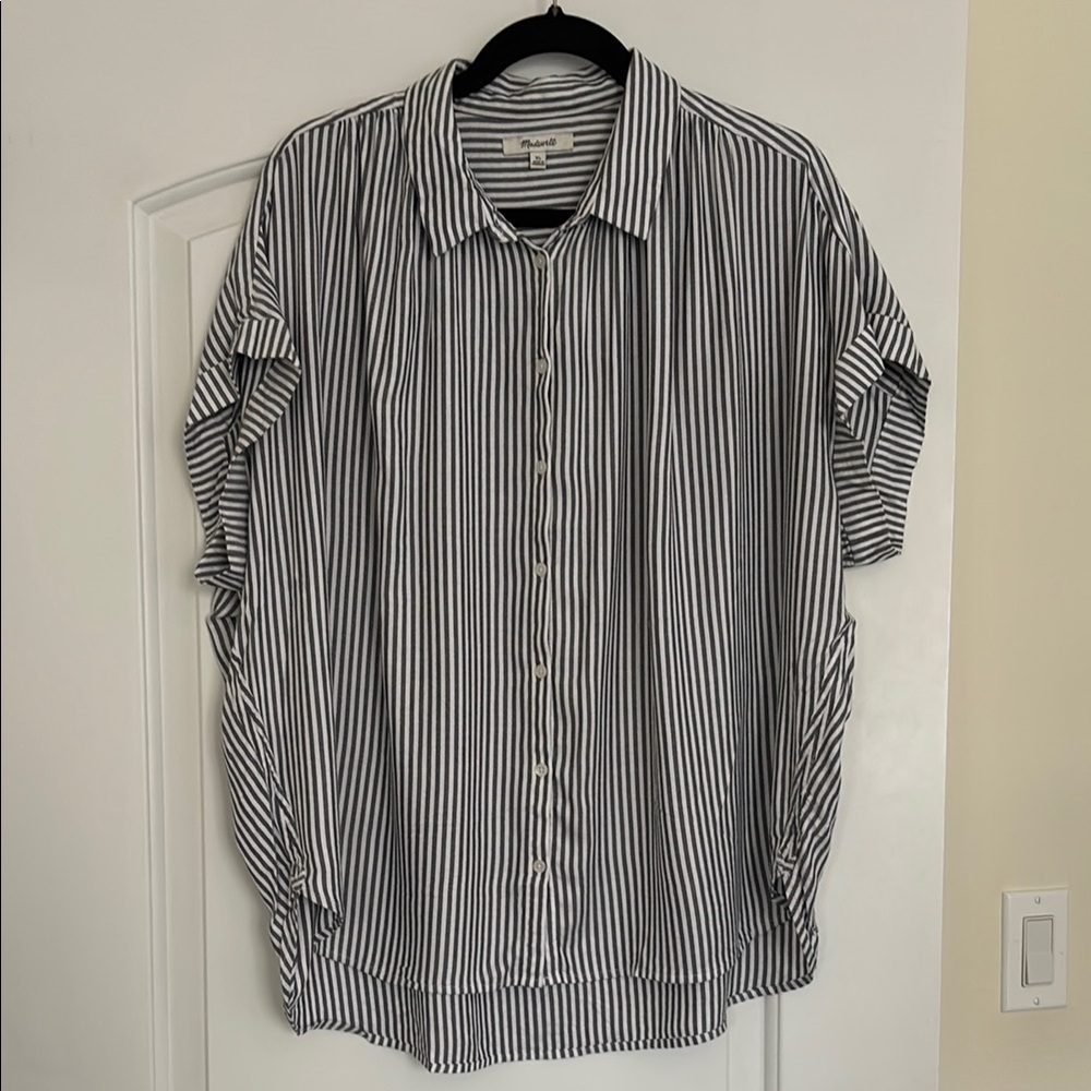 COPY - Madewell Blue and White Striped Shirt